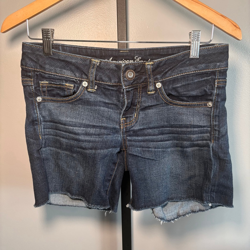 Women's American Eagle Blue Denim Jean‎ Shorts Size 4